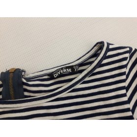 DIVERSE dzianinowa SUKIENKA mini PASKI krótki | Lapciucha.pl