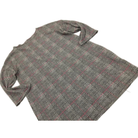 F&F dzianinowa BLUZKA wygodna KRATKA oversize | Lapciucha.pl