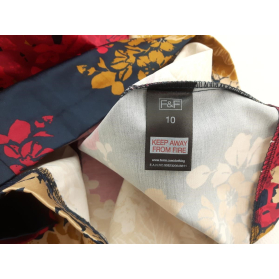 F&F elegancka SUKIENKA midi KWIATY kolorowa M | Lapciucha.pl