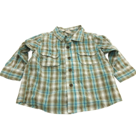 H&M bawełniana KOSZULA casual KRATKA 74cm | Lapciucha.pl