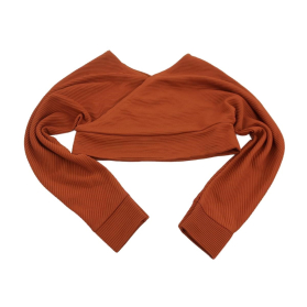 FEMME LUXE kopertowa BLUZKA CROP TOP z długim | Lapciucha.pl