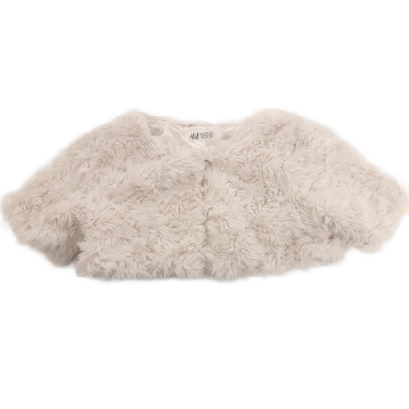H&M krótki ŻAKIET FUTERKO ecru _ 122cm | Lapciucha.pl