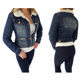 DENIM CO jeansowa KURTKA KATANA z barankiem _ | Lapciucha.pl