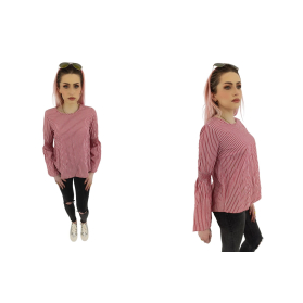 primark luźna bluzka z długim rękawem paski m | Lapciucha.pl