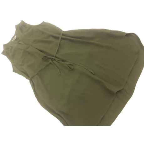 H&M zwiewna SUKIENKA na lato KHAKI rozkloszow | Lapciucha.pl