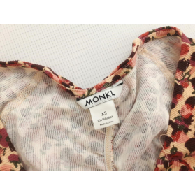 MONKI dzianinowa SUKIENKA drapowana KWIATY mi | Lapciucha.pl