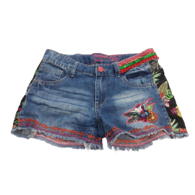 DESIGUAL jeansowe KRÓTKIE SPODENKI w kwiaty H | Lapciucha.pl