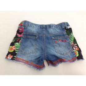 DESIGUAL jeansowe KRÓTKIE SPODENKI w kwiaty H | Lapciucha.pl