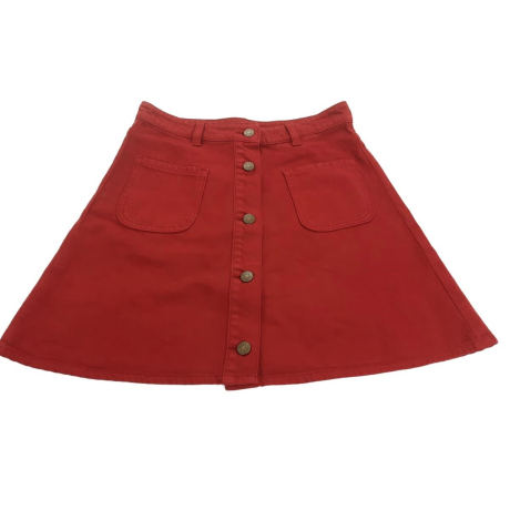 MONKI jeansowa SPÓDNICZKA trapezowa MODNA red | Lapciucha.pl