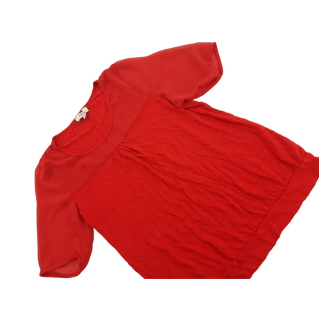 PAPAYA dresowa BLUZKA z mgiełką MODNA czerwon | Lapciucha.pl