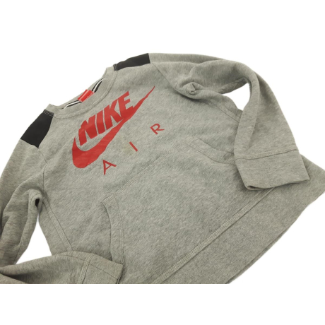 NIKE szara BLUZA w melanż Z PRINTEM długi ręk | Lapciucha.pl