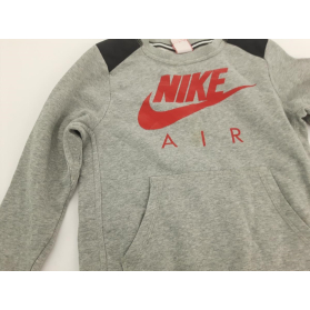 NIKE szara BLUZA w melanż Z PRINTEM długi ręk | Lapciucha.pl