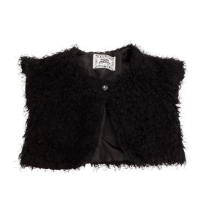YD włochaty ŻAKIET BOLERKO boucle BLACK _ 116 | Lapciucha.pl