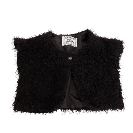 YD włochaty ŻAKIET BOLERKO boucle BLACK _ 116 | Lapciucha.pl