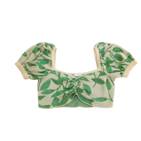 ZARA dzianinowa BLUZKA CROP TOP z bufkami LIŚ | Lapciucha.pl