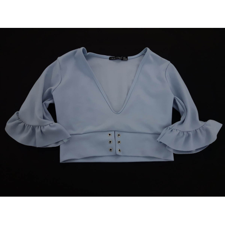 I SAW IT FIRST modna BLUZKA CROP TOP blue _ 3 | Lapciucha.pl