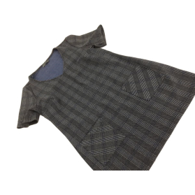 PAPAYA dzianinowa SUKIENKA mini KRATKA krótki | Lapciucha.pl