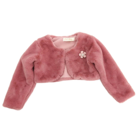 PINK BABY futrzany ŻAKIET BOLERKO naszywka _ | Lapciucha.pl