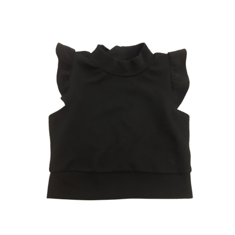 SHEIN elegancka BLUZKA CROP TOP z falbankami | Lapciucha.pl