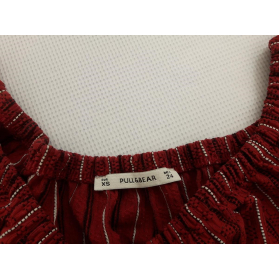 PULL & BEAR bordowa SUKIENKA mini PASKI odkry | Lapciucha.pl