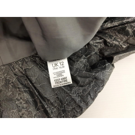 WAREHOUSE elegancka SUKIENKA srebna KWIATY ża | Lapciucha.pl