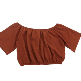 AMISU dzianinowa BLUZKA CROP TOP hiszpanka MO | Lapciucha.pl