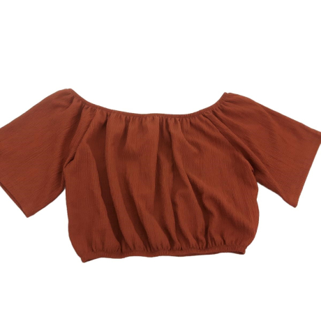 AMISU dzianinowa BLUZKA CROP TOP hiszpanka MO | Lapciucha.pl