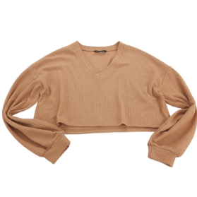 SHEIN brązowa BLUZA dzianinowa OVERSIZE długi | Lapciucha.pl