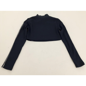 ASOS granatowa BLUZKA CROP TOP z długim rękaw | Lapciucha.pl