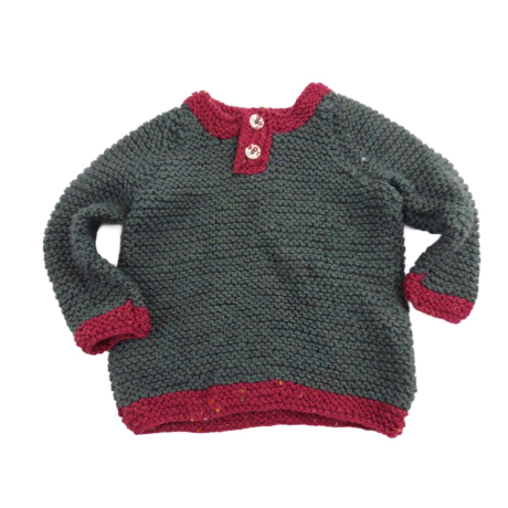 Gruby SWETER handmade KWIATY ciepły _ 68-80cm | Lapciucha.pl