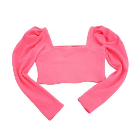 ASOS neonowa BLUZKA CROP TOP z bufkami MODNA | Lapciucha.pl